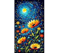 ARTGOTO Peinture par Numero Adulte Grand Format,40x70cm Peinture par Numéro Adulte Fleurs A,Paint by Numbers for Adults pour Décoration Murale(Sans Cadre)