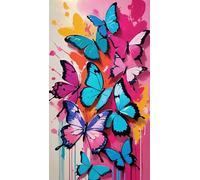 ARTGOTO Peinture par Numero Adulte Grand Format,40x70cm Peinture par Numéro Adulte Papillon B,Paint by Numbers for Adults pour Décoration Murale(Sans Cadre)