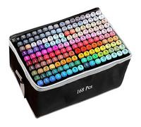 ARTHEHE 168 Couleurs Feutre a Alcool,Marqueurs de Dessin Feutres Alcool Professionnel Twinmarkers(168 stylos)