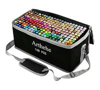 ARTHEHE Feutre a Alcool 168 Couleurs Marqueurs de Dessin Professionnel Twinmarkers(168 stylos)