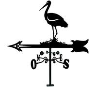Arthifor Girouette de toit avec silhouette de cigogne Noir satiné