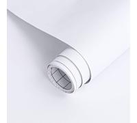 Arthome Blanc Mat Contact Papier Peel and Stick 44cmx3m Papier Peint Blanc Solide Texturé Film Vinyle Décoratif Autocollant pour Comptoir Armoires Rénovation Meubles Décoration Murale Recouvrement