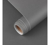 Arthome Gris Mat Contact Papier Peel and Stick 44cmx10m Papier Peint Gris Solide Texturé Film Vinyle Décoratif Autocollant pour Comptoir Armoires Rénovation Meubles Décoration Murale Recouvrement