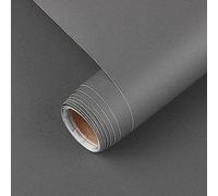 Arthome Gris Mat Contact Papier Peel and Stick 60cmx5m Papier Peint Gris Solide Texturé Film Vinyle Décoratif Autocollant pour Comptoir Armoires Rénovation Meubles Décoration Murale Recouvrement