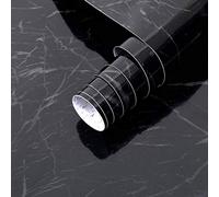 Arthome Noir Marbre Papier Contact,27cmx254cm Papier Peint Auto Adhesif Film Décoratif Amovible en papier pour bureau, cuisine, comptoir, armoire, étagère, autocollant vinyle résistant à l'eau
