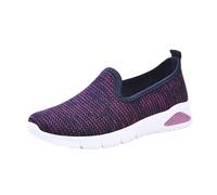 Arthrose Chaussures orthopédiques douces pour femme - Respirantes - Tissées - Chaussures en mousse à enfiler - Soutien de la voûte plantaire - Mains - Baskets à enfiler - Argent - 40, lilas, 39 EU
