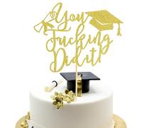Arthsdite 1 décoration de gâteau « You Did It » - Décoration de gâteau de classe 2025 - Décorations de fête de félicitations de remise de diplôme - Paillettes dorées