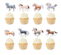 Arthsdite Lot de 24 décorations de cupcakes en forme de cheval pour fête prénatale, anniversaire, fête prénatale, fête sur le thème équestre