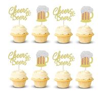 Arthsdite Lot de 24 décorations pour cupcakes et cupcakes - Paillettes dorées