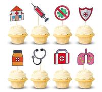 Arthsdite Lot de 24 décorations pour cupcakes sur le thème des infirmières, des infirmières et des diplômés - Pour fête d'anniversaire ou de remise de diplôme