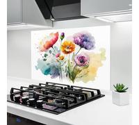 ARTHUB® Crédence de Cuisine en Verre 50x70 cm, Beautiful Spring Flowers | Protection Contre Les éclaboussures, Revêtement Mural en Carreaux, Plaque en Verre, Verre trempé, Paysages, Printemps