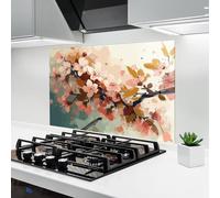 ARTHUB® Crédence de Cuisine en Verre 60x100 cm, Cute Spring Flower | Protection Contre Les éclaboussures, Revêtement Mural en Carreaux, Plaque en Verre, Verre trempé, Paysages, Printemps