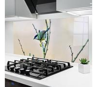 ARTHUB® Crédence de Cuisine en Verre 60x120 cm, Beautiful Spring Bird | Protection Contre Les éclaboussures, Revêtement Mural en Carreaux, Plaque en Verre, Verre trempé, Paysages, Printemps