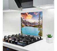 ARTHUB® Crédence de Cuisine en Verre 60x60 cm, Blue Magic Lake | Protection Contre Les éclaboussures, Revêtement Mural en Carreaux, Plaque en Verre, Verre trempé, Paysages, Lacs