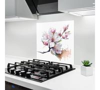 ARTHUB® Crédence de Cuisine en Verre 60x60 cm, Cherry Spring Art | Protection Contre Les éclaboussures, Revêtement Mural en Carreaux, Plaque en Verre, Verre trempé, Paysages, Printemps