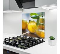 ARTHUB® Crédence de Cuisine en Verre 60x60 cm, Lemon in The Sun | Protection Contre Les éclaboussures, Revêtement Mural en Carreaux, Plaque en Verre, Verre trempé, Aliments, Fruits