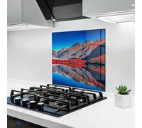ARTHUB® Crédence de Cuisine en Verre 60x60 cm, New Zealand Lake | Protection Contre Les éclaboussures, Revêtement Mural en Carreaux, Plaque en Verre, Verre trempé, Paysages, Lacs