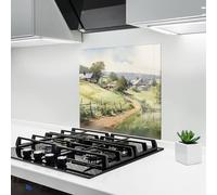 ARTHUB® Crédence de Cuisine en Verre 60x60 cm, Rural Farm | Protection Contre Les éclaboussures, Revêtement Mural en Carreaux, Plaque en Verre, Verre trempé, Paysages, Campagne