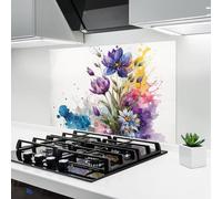 ARTHUB® Crédence de Cuisine en Verre 60x80 cm, Art Flowers Spring | Protection Contre Les éclaboussures, Revêtement Mural en Carreaux, Plaque en Verre, Verre trempé, Paysages, Printemps