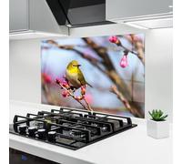 ARTHUB® Crédence de Cuisine en Verre 60x80 cm, Cute Pink Flower Buds | Protection Contre Les éclaboussures, Revêtement Mural en Carreaux, Plaque en Verre, Verre trempé, Paysages, Printemps