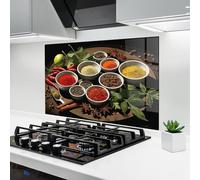 ARTHUB® Crédence de Cuisine en Verre 70x100 cm, Colorful Seasonings | Protection Contre Les éclaboussures, Revêtement Mural en Carreaux, Plaque en Verre, Verre trempé, Aliments, Épices