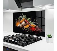 ARTHUB® Crédence de Cuisine en Verre 70x100 cm, Spices Art | Protection Contre Les éclaboussures, Revêtement Mural en Carreaux, Plaque en Verre, Verre trempé, Aliments, Épices