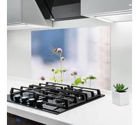 ARTHUB® Crédence de Cuisine en Verre 80x120 cm, Little Spring Flowes | Protection Contre Les éclaboussures, Revêtement Mural en Carreaux, Plaque en Verre, Verre trempé, Paysages, Printemps