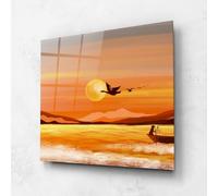 ARTHUB® Moderne impression sur verre 100x100 cm, 4mm verre trempé | Tableau en verre salon et chambre, Décoration murale moderne, Décoration intérieure, paysages, 20988