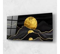 ARTHUB® Moderne impression sur verre 60x150 cm, 4mm verre trempé | Tableau en verre salon et chambre, Décoration murale moderne, Décoration intérieure, paysages, Black Moutains