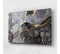 ARTHUB® Moderne impression sur verre 60x80 cm, 4mm verre trempé | Tableau en verre salon et chambre, Décoration murale moderne, Décoration intérieure, abstrait, Abstract Marble