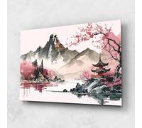 ARTHUB® Moderne impression sur verre 60x80 cm, 5mm verre trempé | Tableau en verre salon et chambre, Décoration murale moderne, Décoration intérieure, moderne, Pink Asian View