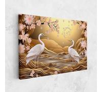 ARTHUB® Tableau sur toile 40x60 cm, Pink Chinese Flowers | Décoration de salon, Tableaux suspendus, Décoration murale, Décoration de maison, moderne, asiatique