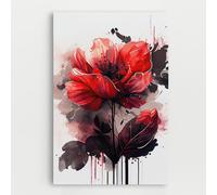 ARTHUB® Tableau sur toile 50x70 cm, Watercolor Poppy | Décoration de salon, Tableaux suspendus, Décoration murale, Décoration de maison, fleurs, coquelicots