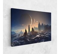 ARTHUB® Tableau sur toile 80x120 cm, Fantasy Landscape | Décoration de salon, Tableaux suspendus, Décoration murale, Décoration de maison, paysages, coucher de soleil