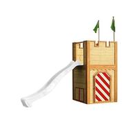 AXI Maisonnette Arthur - Cabane de jeu pour enfant avec toboggan, bois FSC Blanc pour l'extérieur