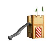 AXI Maisonnette Arthur – Cabane de jeu en bois FSC avec toboggan, gris pour l'extérieur