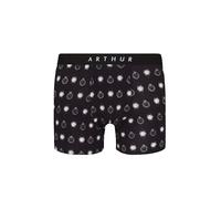 ARTHUR - Boxer Homme A l'heure ! - Coutures Plates - Bande Élastiquée Siglée - Coton Issu de l'agriculture Biologique - Noir - Taille L