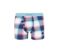ARTHUR - Boxer Homme - Coton Bio Stretch et Doux - Confort et Maintien Optimal (FR/ES, Alpha/Lettres, M, Taille Normale, Taille Normale, Ours Carreaux Marine)