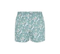 ARTHUR - Caleçon Homme - 100% Coton Bio Doux - Coupe Ample et Confortable - Motif Montagne Ski Vert - Taille L