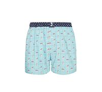 ARTHUR - Caleçon Homme avec Maintien intégré - 100% Coton Bio - Confort et Soutien Optimal - Motif Chien Saint Bernard Bleu Ciel - Taille S