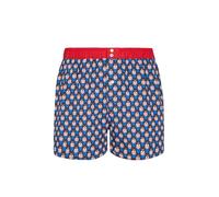 ARTHUR - Caleçon Homme avec Maintien intégré - 100% Coton Bio - Confort et Soutien Optimal - Motif Teddy Parisien Bleu et Rouge - Taille XXXL