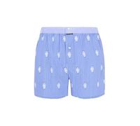 ARTHUR - Caleçon Homme avec Maintien Intégré - 100% Coton - Respirant & Doux - sous-vêtement Homme à Motifs Panda Rayures Bleu - Taille L