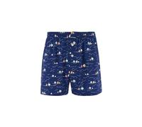ARTHUR - Caleçon Homme, Caleçon de Nuit - Coton Bio, Doux et Confortable au Quotidien - Motif Voilier Bleu Marine - Taille L