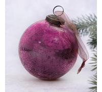 Arthur Cameron Boule de Noël en verre craquelé à suspendre (10,2 cm, mûre)