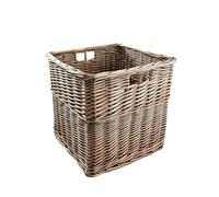 Arthur Cameron - Cube de rangement en osier avec poignées intégrées - 32 x 32 x 31 cm - Cube de rangement idéal pour chambre à coucher ou salon - Panier en osier Kallax - Panier de rangement (Antique