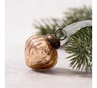Arthur Cameron - Lot de 6 petites lanternes en verre craquelé de 2,5 cm - Boules en verre soufflé à la main pour décorations de Noël rustiques