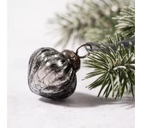 Arthur Cameron - Lot de 6 petites lanternes en verre craquelé de 2,5 cm - Boules en verre soufflé à la main pour décorations de Noël rustiques