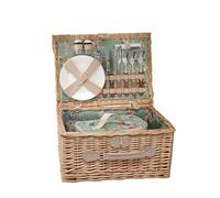 Arthur Cameron - Panier de pique-nique en osier fait main de luxe pour 2 personnes - Complet avec sac isotherme amovible assorti et vaisselle de service - Petit panier de pique-nique pour 2 personnes