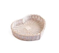 Arthur Cameron Panier de rangement en osier en forme de cœur pour repose-pieds Blanc Taille L