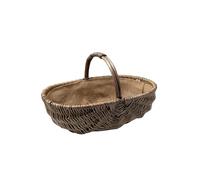 Arthur Cameron Panier ovale en osier avec poignée Gris clair Taille M